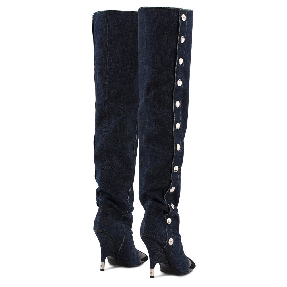 giuseppe zanotti NIB otk denim & blk patent boots - Picture 11 of 16